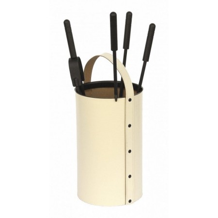 ML 061 bézs valódi bőr kandalló tisztító szett