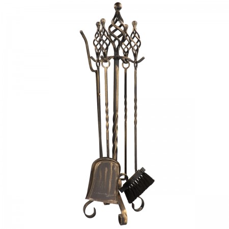 SZOK 039 rusztik arany antikolt, kandalló tisztító