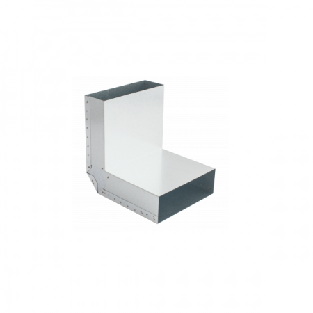 Fém laposcsatorna függőeleges 90° könyök 200x90