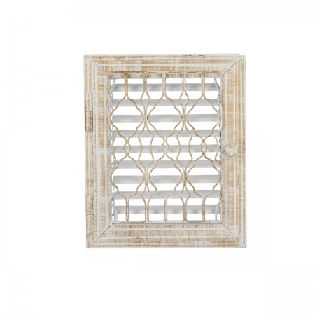 Kandallórács 23 x 28 cm kovácsoltvas fehér arany antikolt zsalus fém szellőzőrács