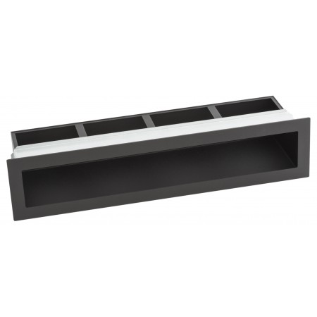 Egyenes fekete szellőző beépítő kerettel